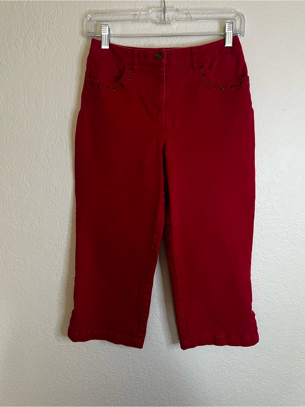 Vintage Red Capri Size 2 90s Y2K